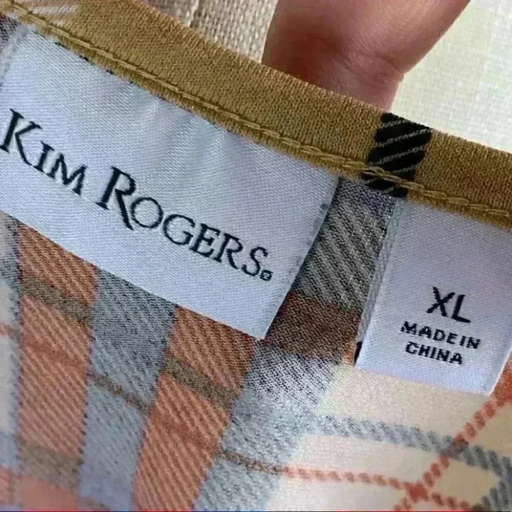 Kim Rogers Womens top size XL Multicolor plaid tunic